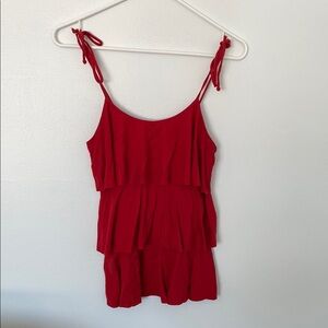 Studio Y Red Tiered Sleeveless Top